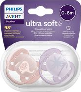 Philips Avent Šidítko Ultrasoft Premium Zvířátko 0-6m dívka 2 ks