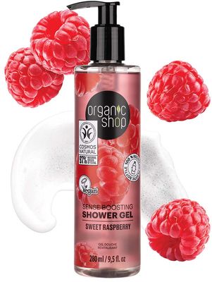 Organic Shop Povzbuzující sprchový gel - Sladká malina 280 ml