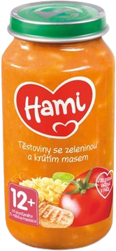 Hami masozeleninový příkrm Těstoviny s krůtou, 12+ 250 g