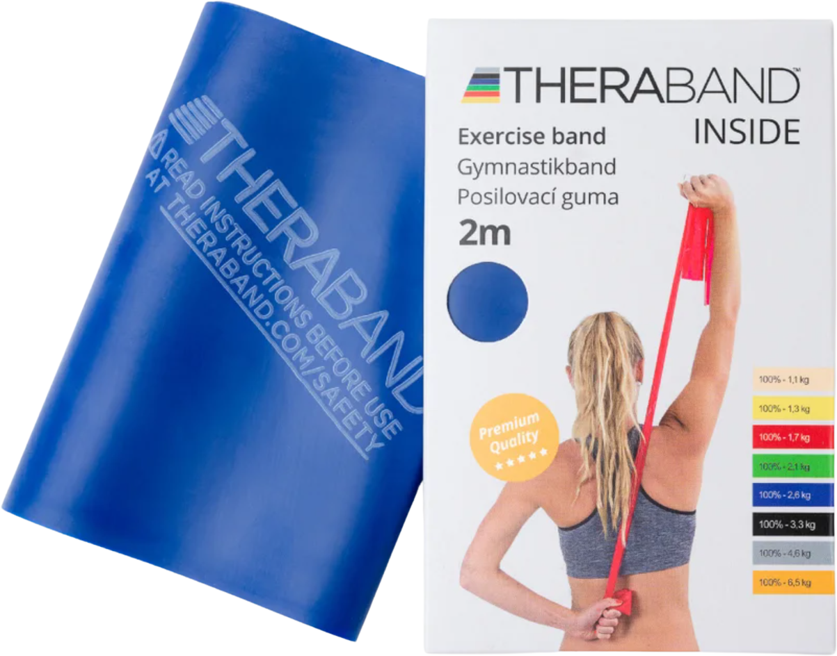 Theraband Inside posilovací guma modrá, extra silná 2 m