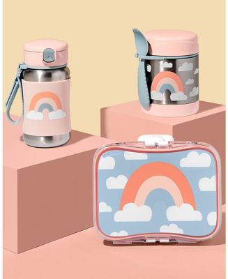 Skip Hop Spark Style Láhev s brčkem na vodu nerez Duha 12m+, 350 ml