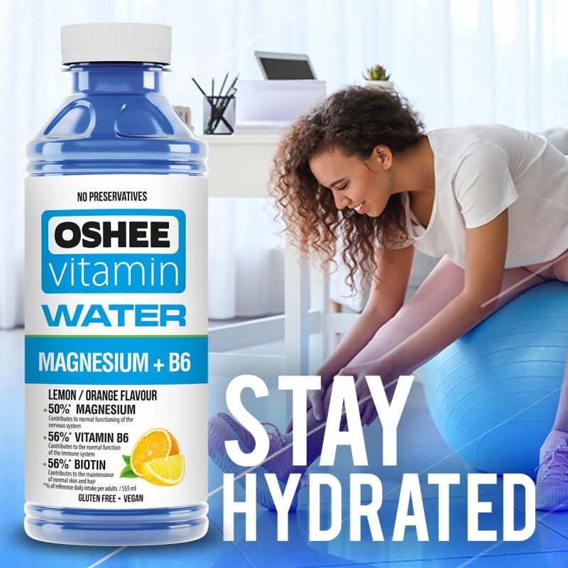 Oshee Vitamínová voda Magnesium+B6 555 ml