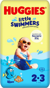 Huggies® Plenky do vody Little Swimmers pro novorozence a kojence s váhou 3-8 kg 12 ks