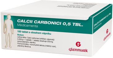 Glenmark Calcii Carbonici 0.5g MVM 100 tablet 100 ks