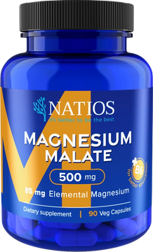 Natios Magnesium Malate 500 mg + B6, (elem. hořčík 85 mg), 90 kapslí