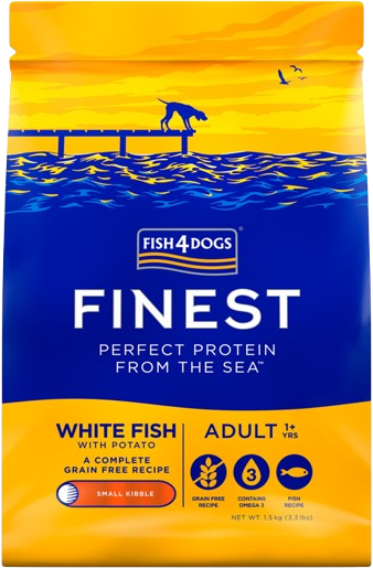 Fish4Dogs Granule malé pro dospělé psy Finest bílá ryba s bramborami 1.5 kg