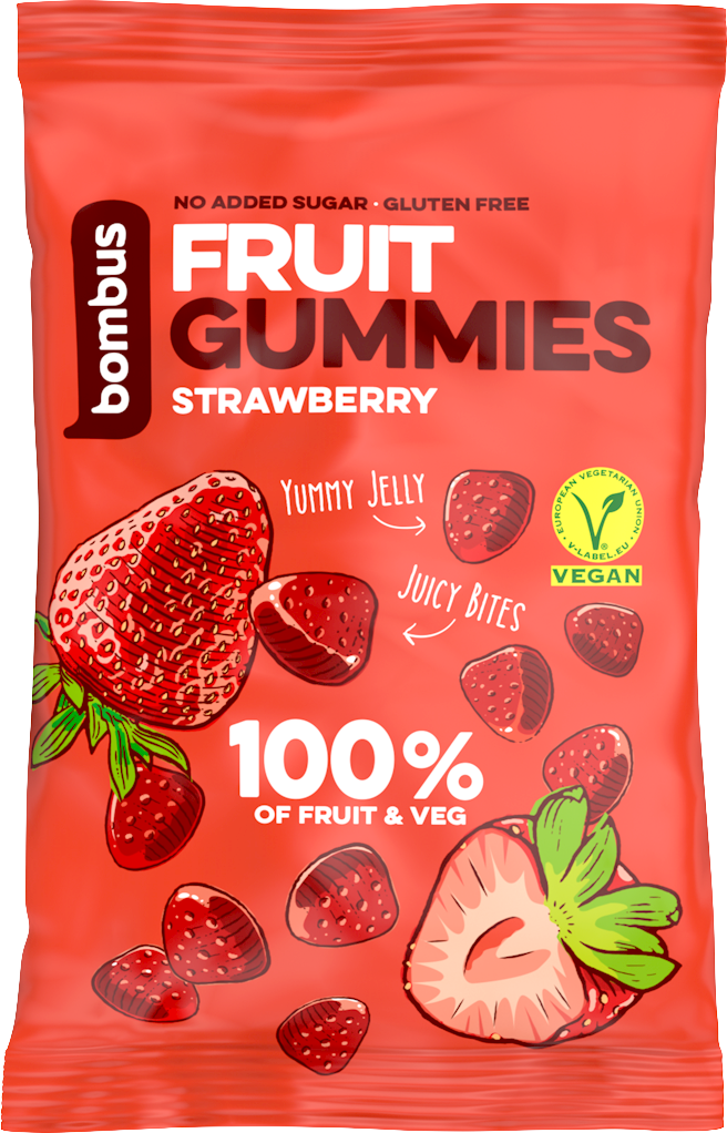 Bombus Fruit Energy jahoda gummies 35 g