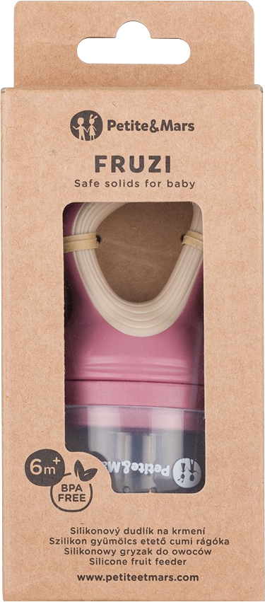 Petite&Mars Dudlík silikonový na krmení Fruzi Rose&Sand 6m+