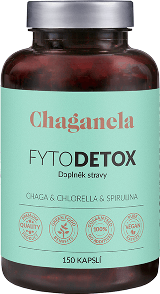 Chaganela FytoDETOX Chaga + Chlorella + Spirulina 150 kapslí