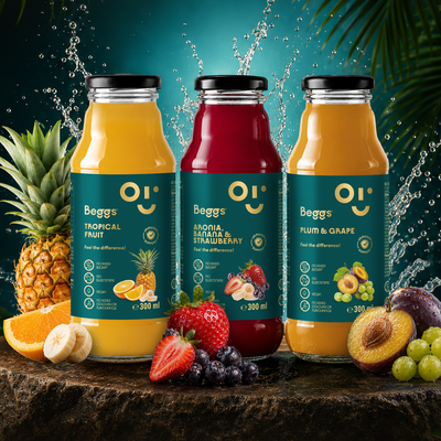 Beggs Nápoj aronie, jablko, banán & jahoda 300 ml