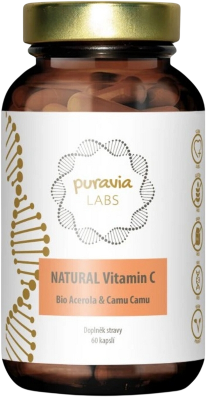Puravia LABS Přírodní vitamín C - BIO Acerola + Camu camu 60 kapslí