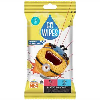 GoWipes Vlhčené antibakteriální ubrousky Mimoň 15 ks