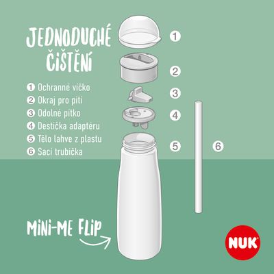 Nuk Láhev Mini-Me PP Flip, zelená 450 ml