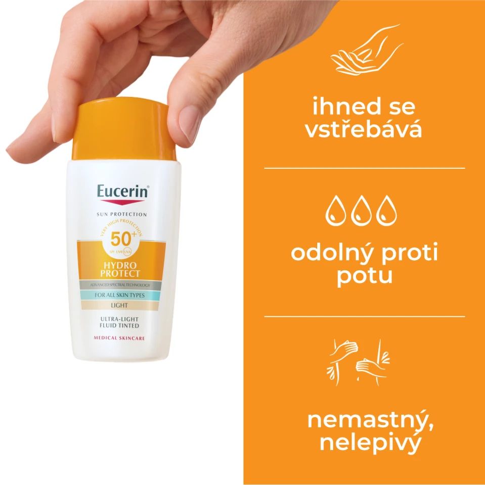 Eucerin Ultra lehký fluid na opalování na obličej Hydro Protect SPF50+ světlý 50 ml