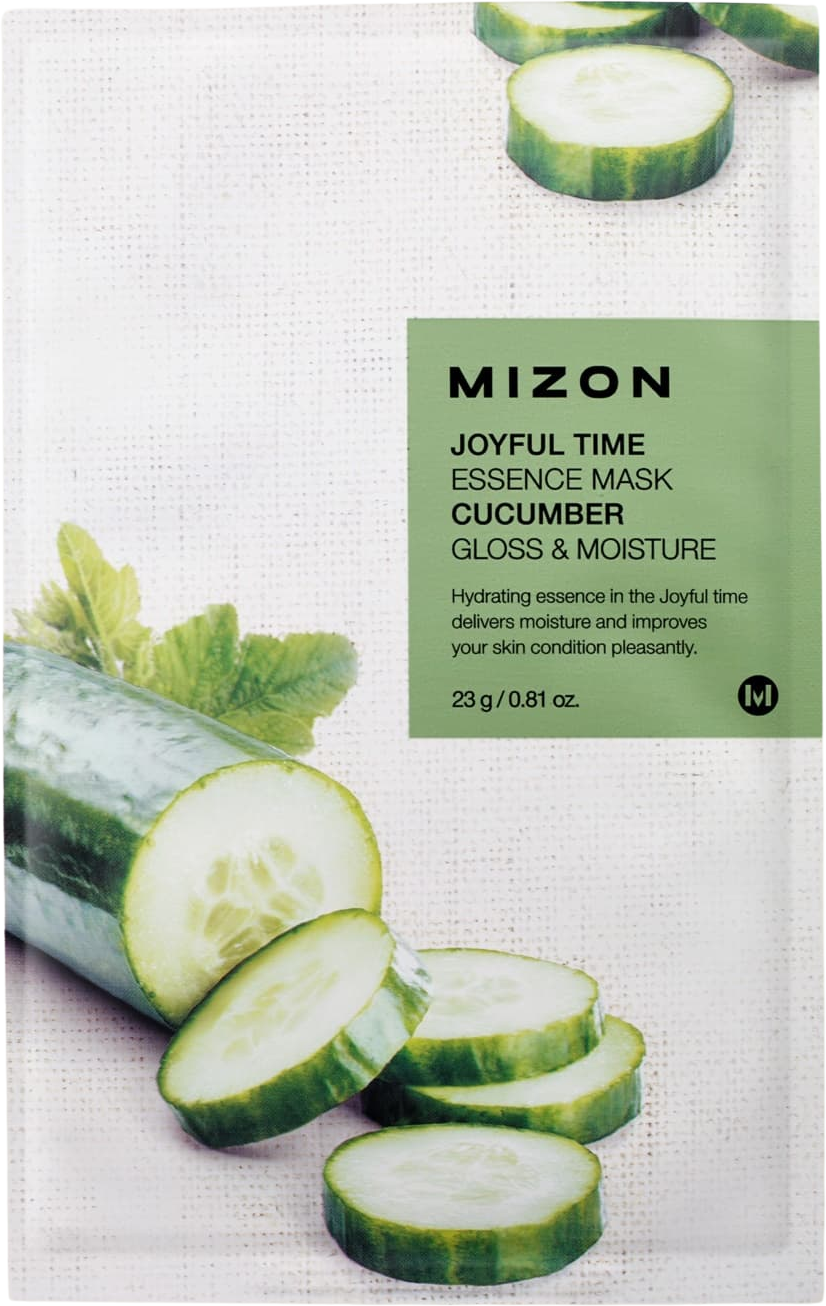 Mizon Joyful Time Essence Mask Cucumber Plátýnková maska s rozjasňujícím a hydratačním účinkem 23 g