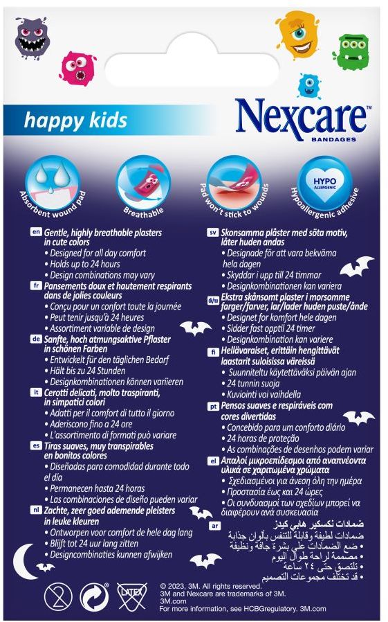 3M Nexcare Happy Kids náplast příšerky 20 ks