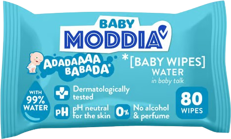 Moddia Baby Dětské vlhčené ubrousky Water 80 ks