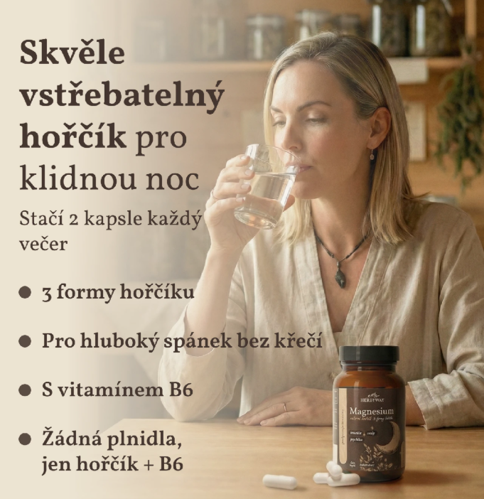 Herbyway Magnesium Večerní hořčík (3 formy hořčíku) 60 kapslí