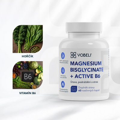 Lobey Yobeli Hořčík bisglycinát a vitamín B6, 60 kapslí