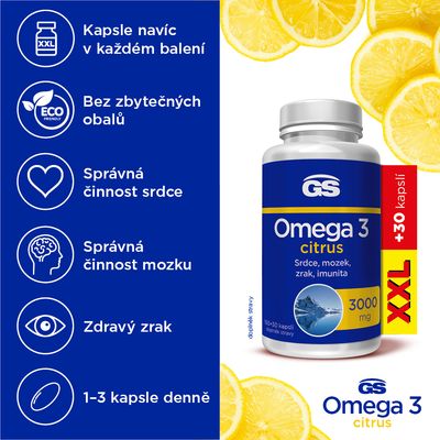 GS Omega 3 citrus 180 kapslí