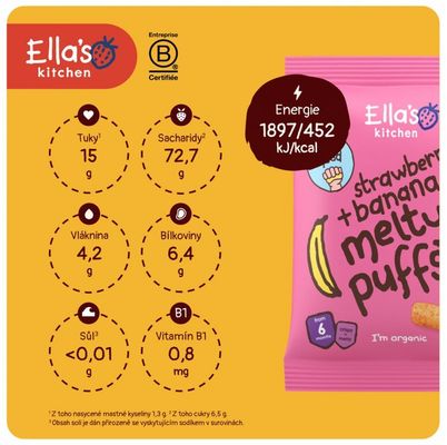 Ella's Kitchen BIO Křupky jahoda a banán 20 g
