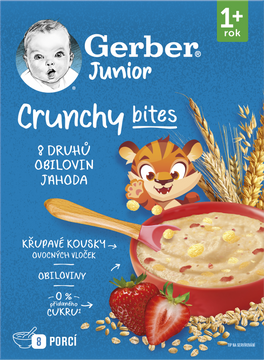 Gerber Junior nemléčná kaše jahodová s křupavými kousky 200 g