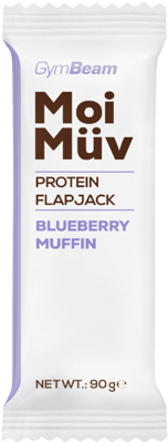 GymBeam MoiMüv Protein Flapjack borůvkový muffin 90 g