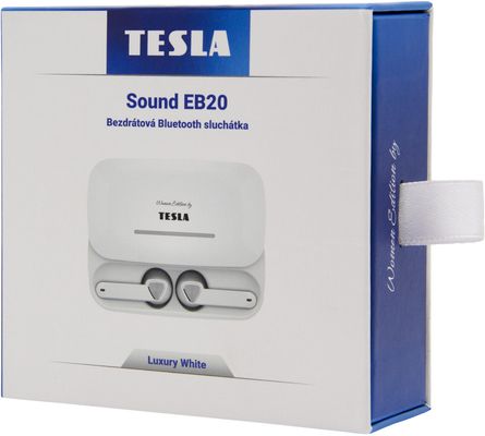 Tesla Sound EB20 - bezdrátová Bluetooth sluchátka (Luxury White)