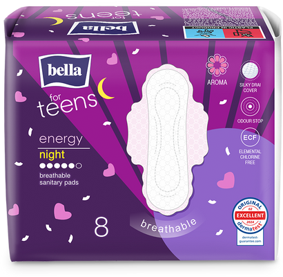 Bella Energy Night menstruační vložky, noční 8 ks