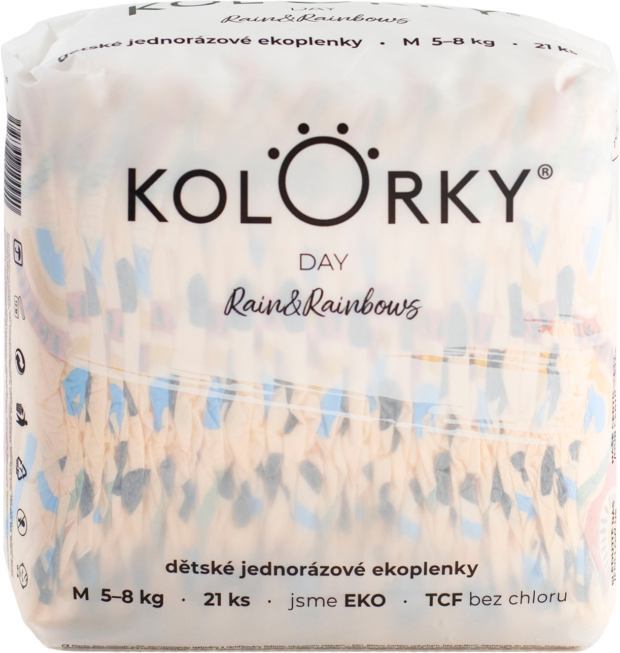 Kolorky DAY Déšť a duhy vel. M (5-8 kg) 21 ks