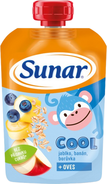 Sunar Cool ovocná kapsička borůvka, banán, ovesné vločky 12m+ 110 g