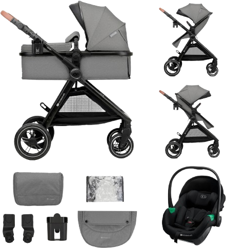 Kinderkraft Kočárek kombinovaný 3v1 Esme Pro Moonlight Grey