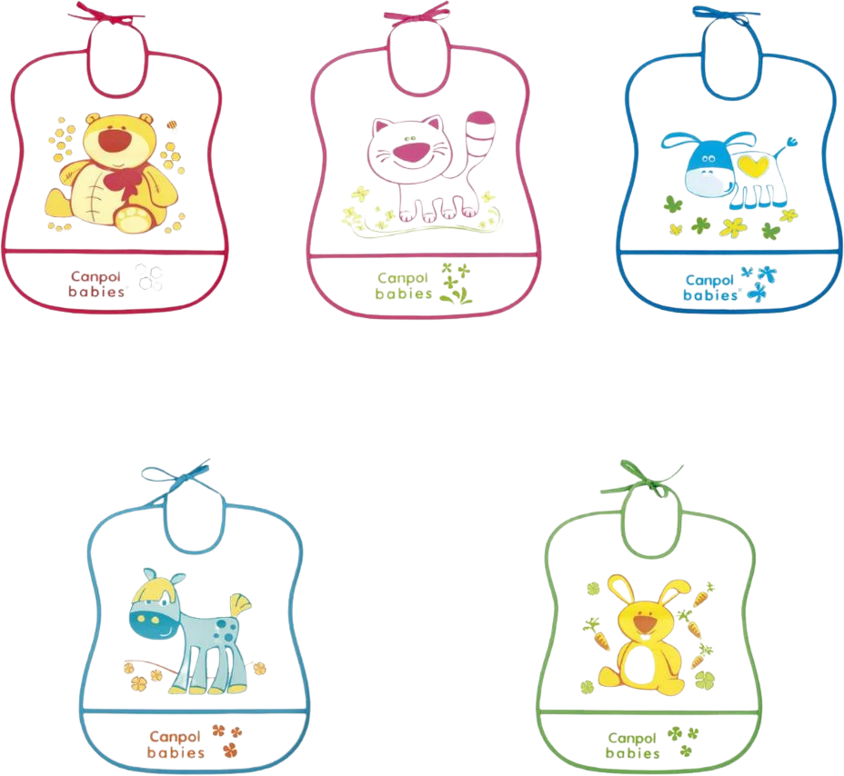 Canpol babies Plastový bryndák měkký Happy Animals