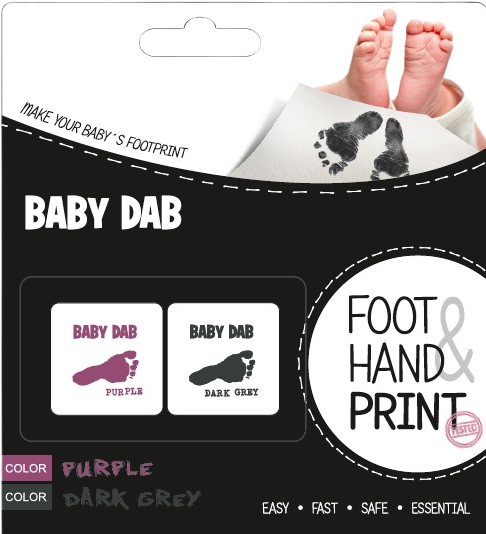 Baby Dab Barva na dětské otisky fialová, šedá 2 ks