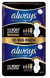Always vložky Ultra Extra Night Protection 12 ks