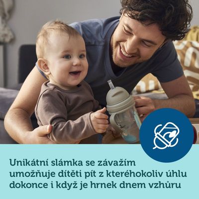 Canpol babies Exotic Animals nevylévací hrneček se slámkou a závažím růžový 270 ml