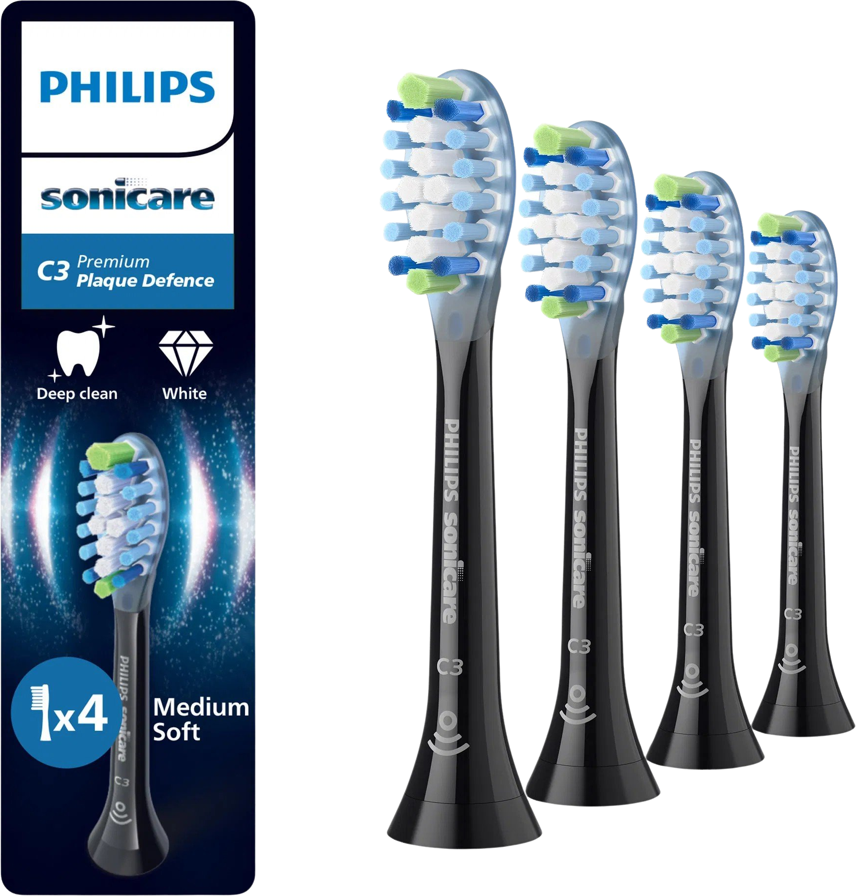 Philips Sonicare C3 Premium Plaque Defence Standardní velikost kartáčku HX9044/33 4 ks