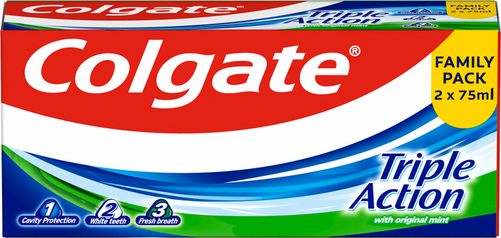 Colgate zubní pasta Triple Action 2 x 75 ml