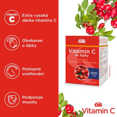 GS Vitamin C 500mg se šípky 60 tablet