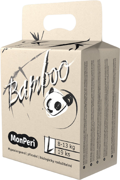 MonPeri Bamboo L 8–13kg jednorázové bambusové EKO pleny 19 ks