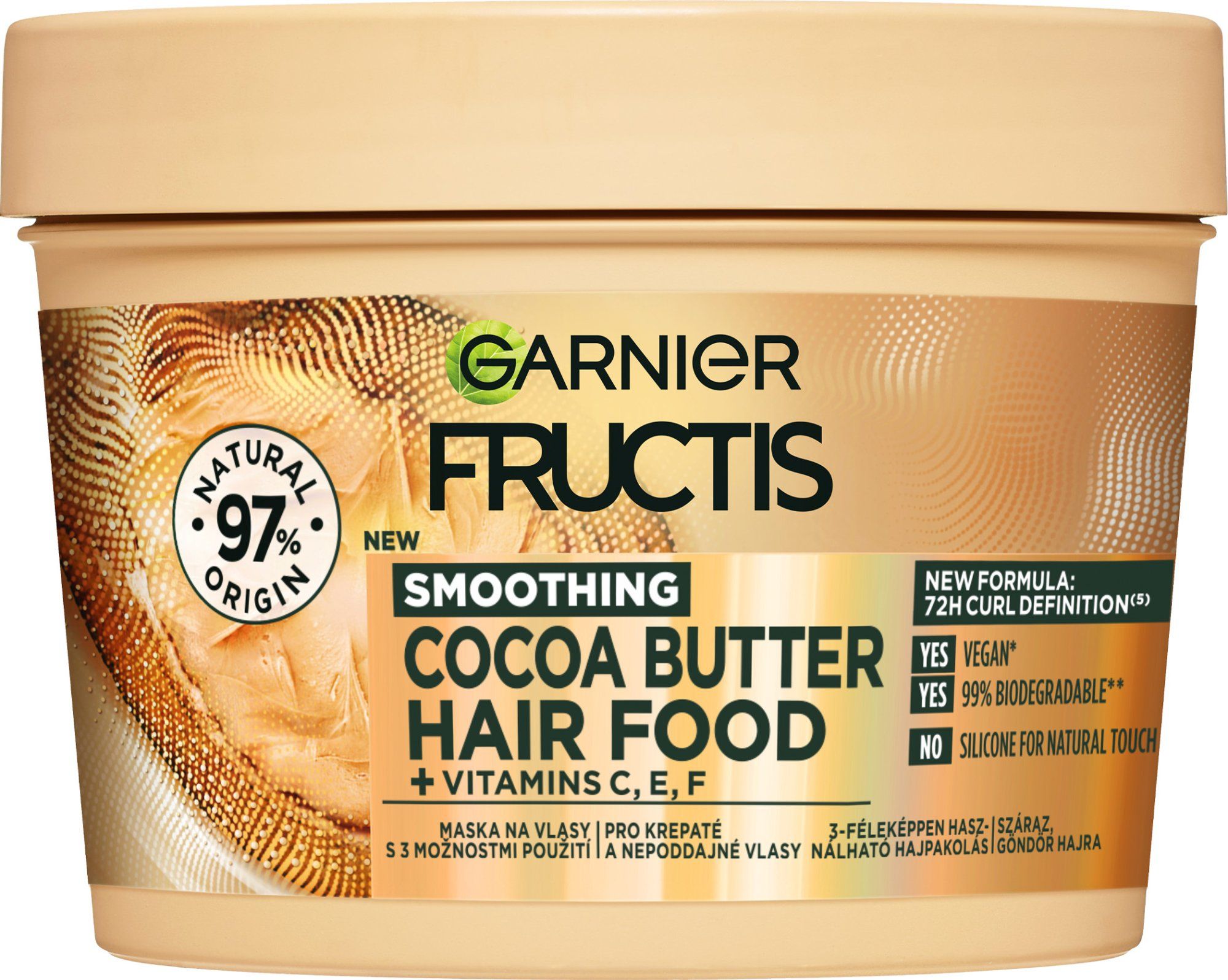 Garnier Fructis Hair Food cocoa Butter maska na krepaté a nepoddajné vlasy, 400 ml