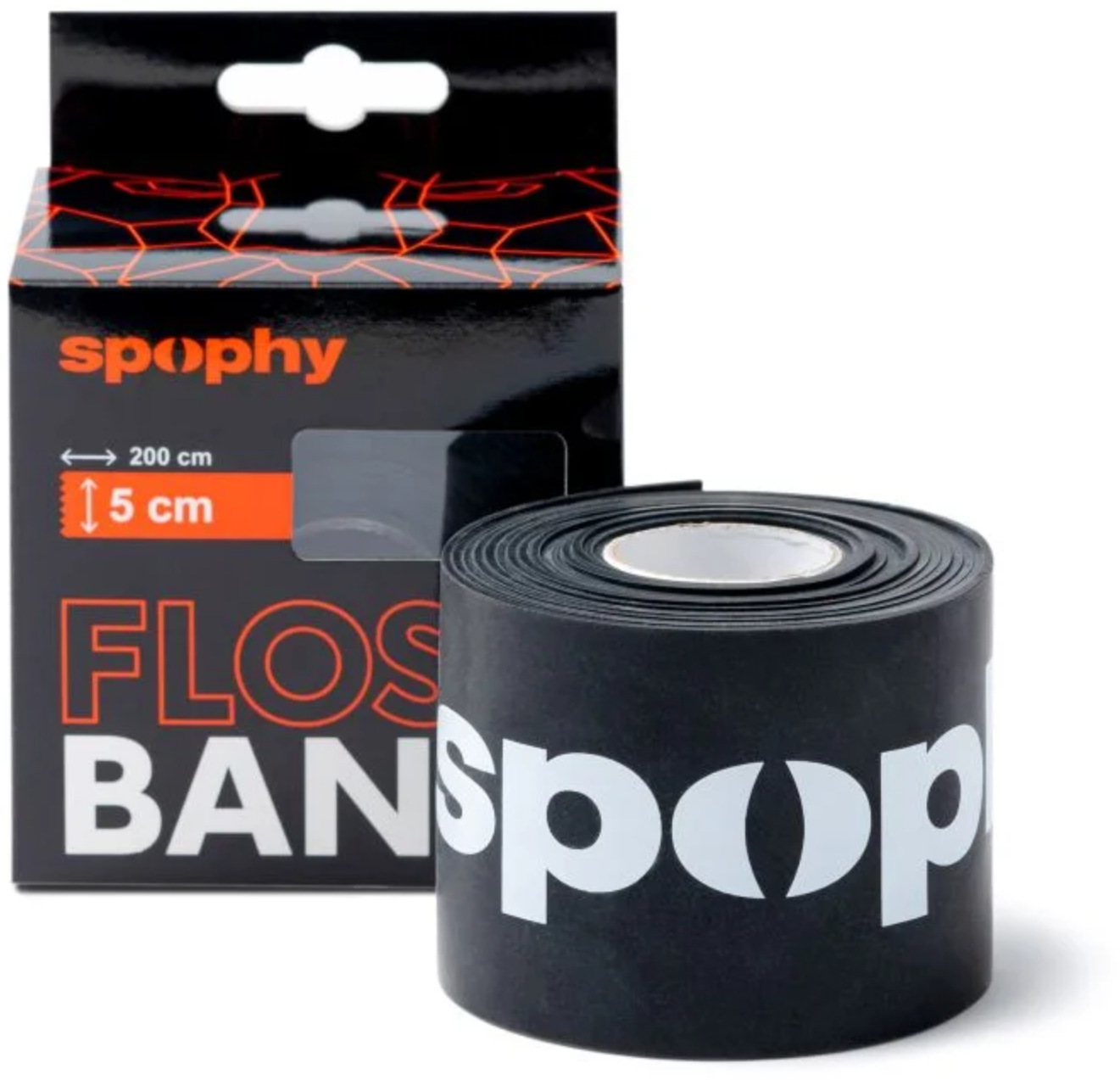 Spophy Flossband Black, flossband černý, 5 cm x 2 m