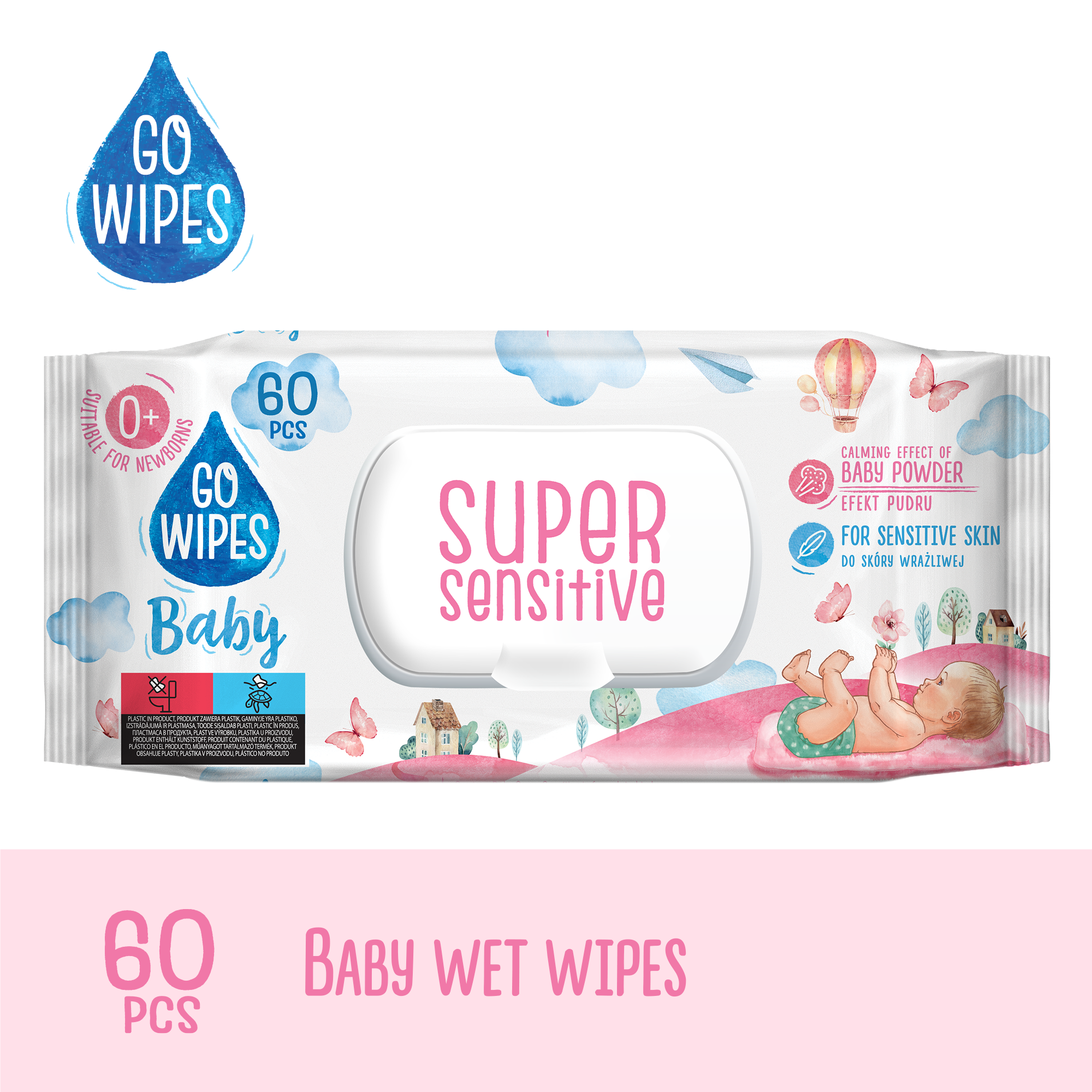 GoWipes Dětské vlhčené ubrousky Super sensitive