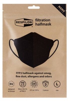Respilon Nanovlákenný FFP2 respirátor RespiPro Carbon, vel. L 3 ks