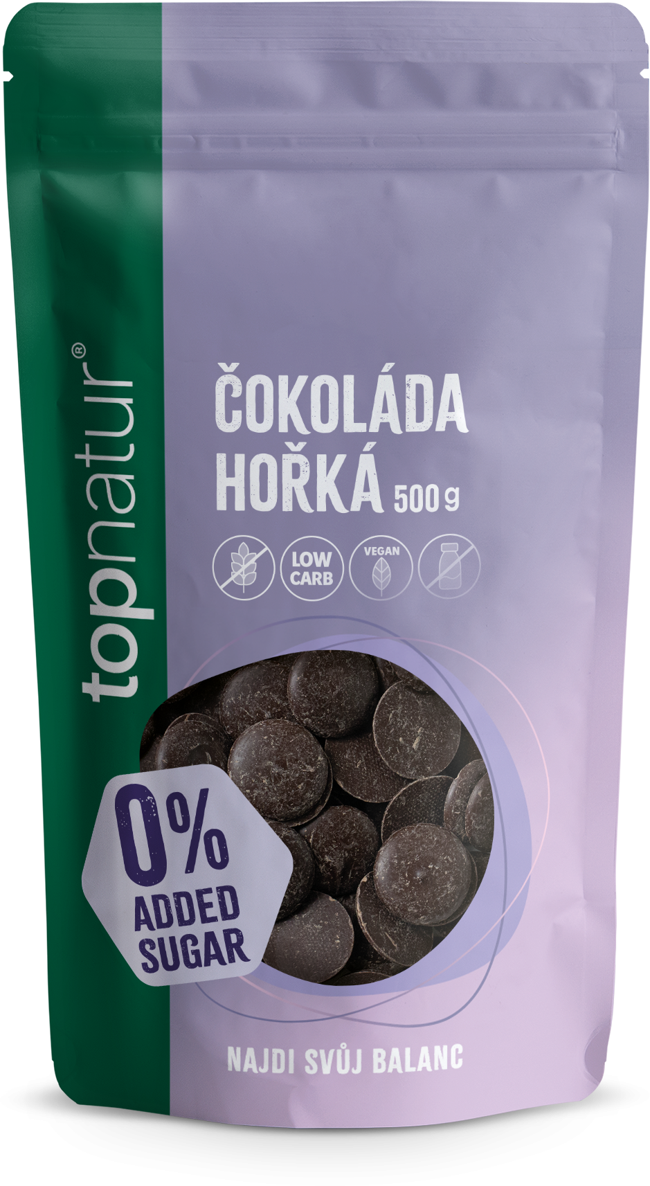Topnatur No Added Sugar Čokoláda hořká 500 g