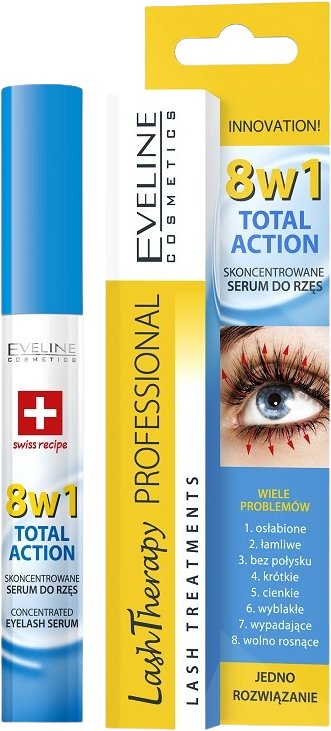 Eveline Total Action – sérum na řasy 8v1 10 ml