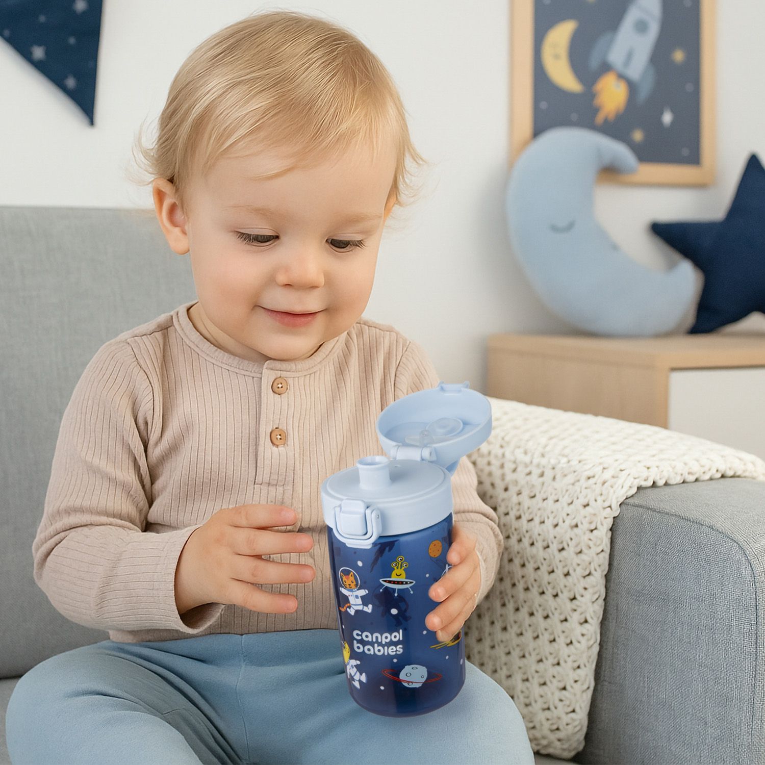 Canpol babies Lahev pro děti JUNIOR modrá 400 ml