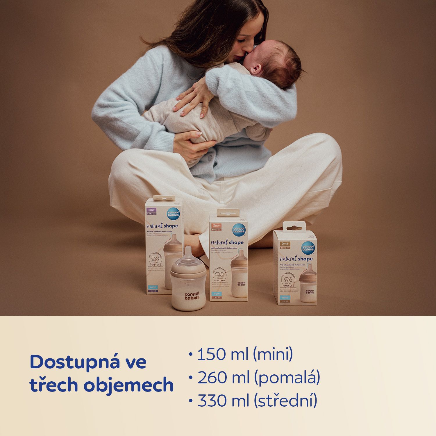 Canpol babies Lahev antikoliková Natural Shape 150 ml