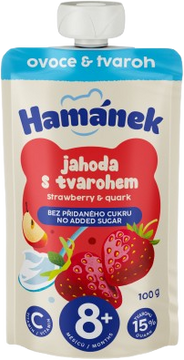Hamánek kapsička Jahoda s tvarohem 100 g