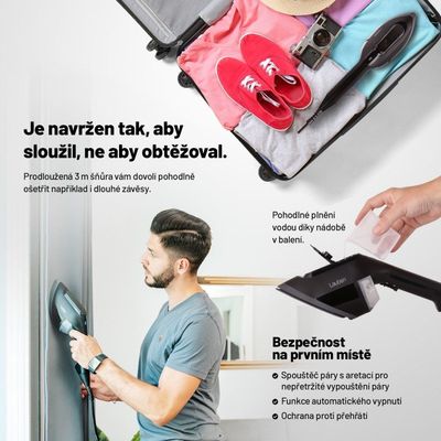 Lauben Napařovač oděvů Handheld Steam Iron 1950BC
